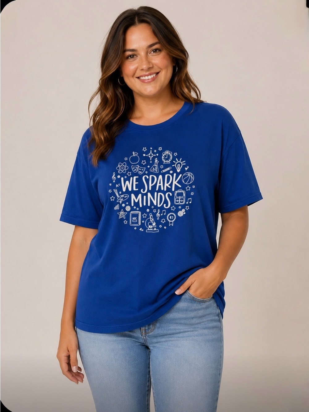 Graphic Tee We Spark Minds School Teacher Unisex T-Shirt xl